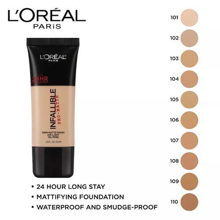 L'oreal Infallible 24h Matte Foundation (105 Natural Beige) – Collections  Best Deals