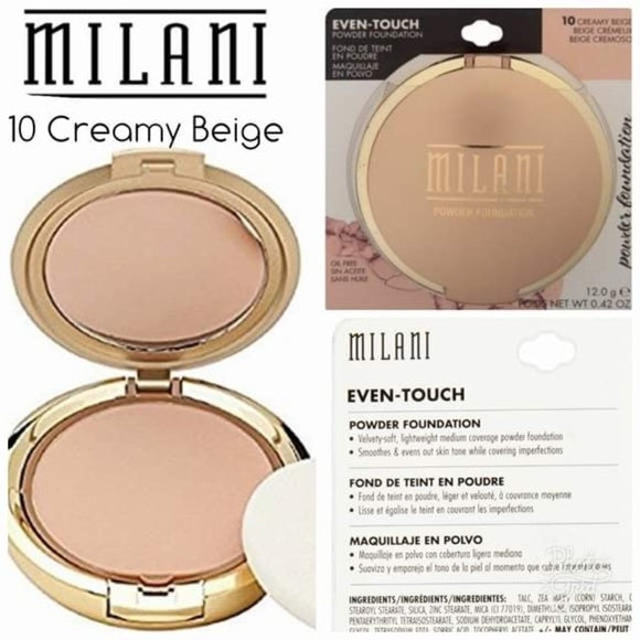 Milani Even Touch Powder Foundation- Creamy Beige 10